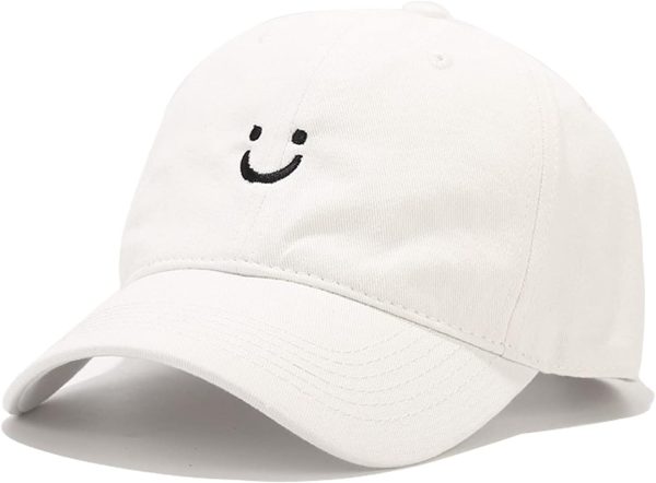 Smile Face Baseball Cap for Women Men Adjustable Low Profile Unstructured Cotton Dad Hat