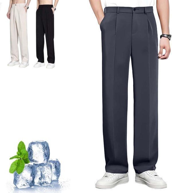 Super Stretch Ice Silk Comfort Everyday Pants,  Mens Pants Casual Quick-Drying