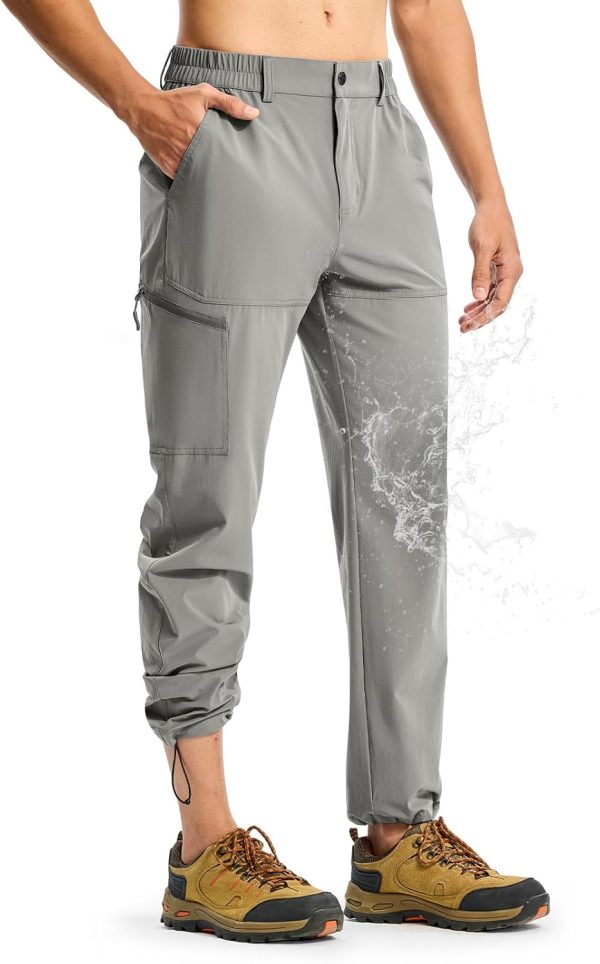 Men's Lightweight Hiking Pants Quick Dry 4 Pockets Stretch Water Resistant Travel Fishing Convertible Zip Cargo Jogger