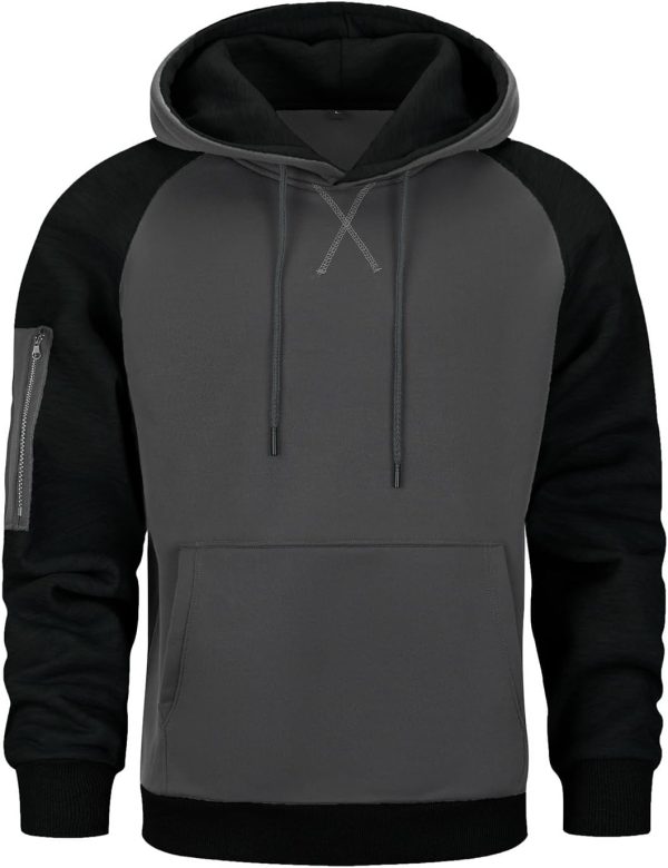 Mens Hoodies Fleece Drawstring Hooded Pullover Sweatshirts for Men with Pocket