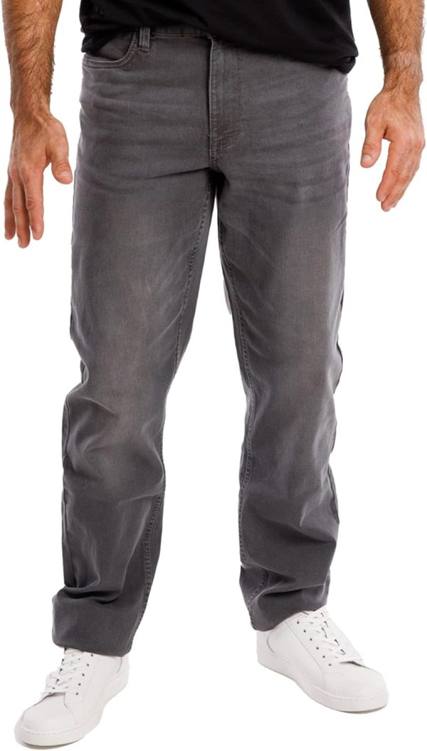 Men's Jeans Athletic Fit - Roomier Fit in Waist, Hip, and Thighs - Flexible Stretch Denim - Straight Leg Jeans