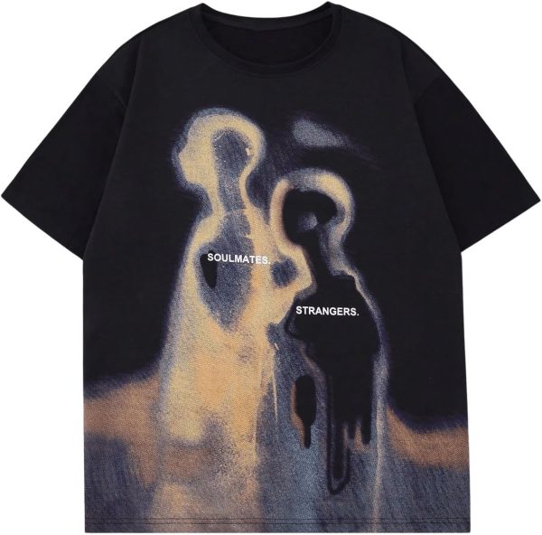men Oversized Graphic Tees Crew Neck Short Sleeve Vintage Streetwear T Shirt Tops