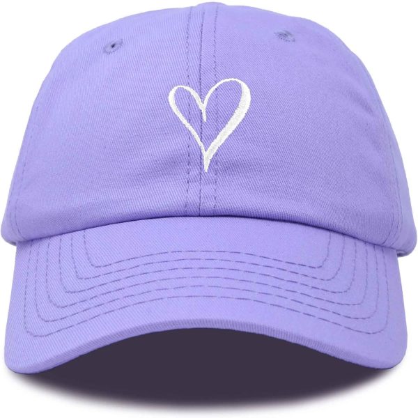 Hand Drawn Heart Hat Womens Embroidered Baseball Cap