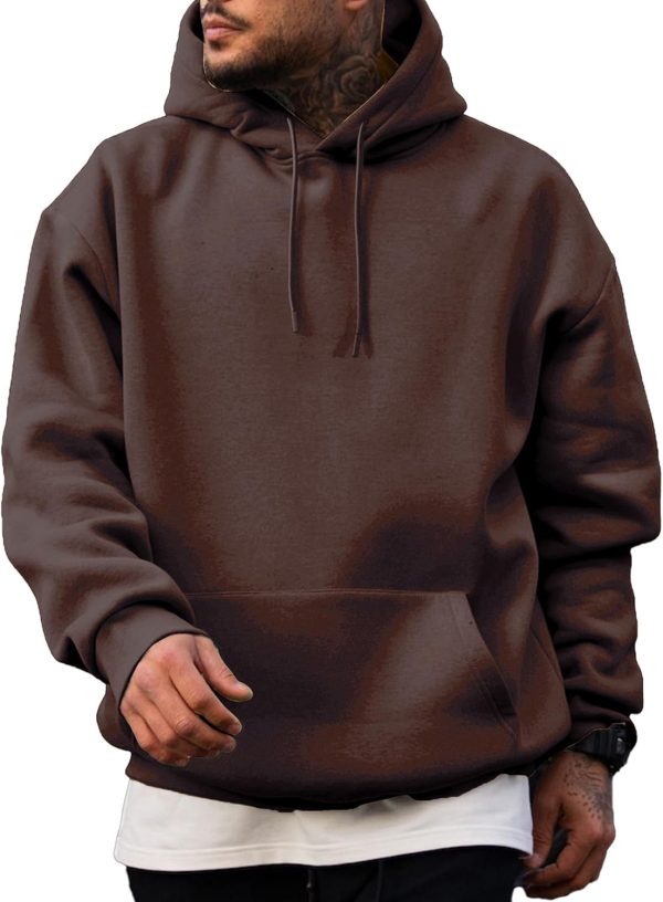 Mens Casual Cotton Hooded Collar Drawstring Hoodies Pullover Sweatshirts Casual Long Sleeve Shirts
