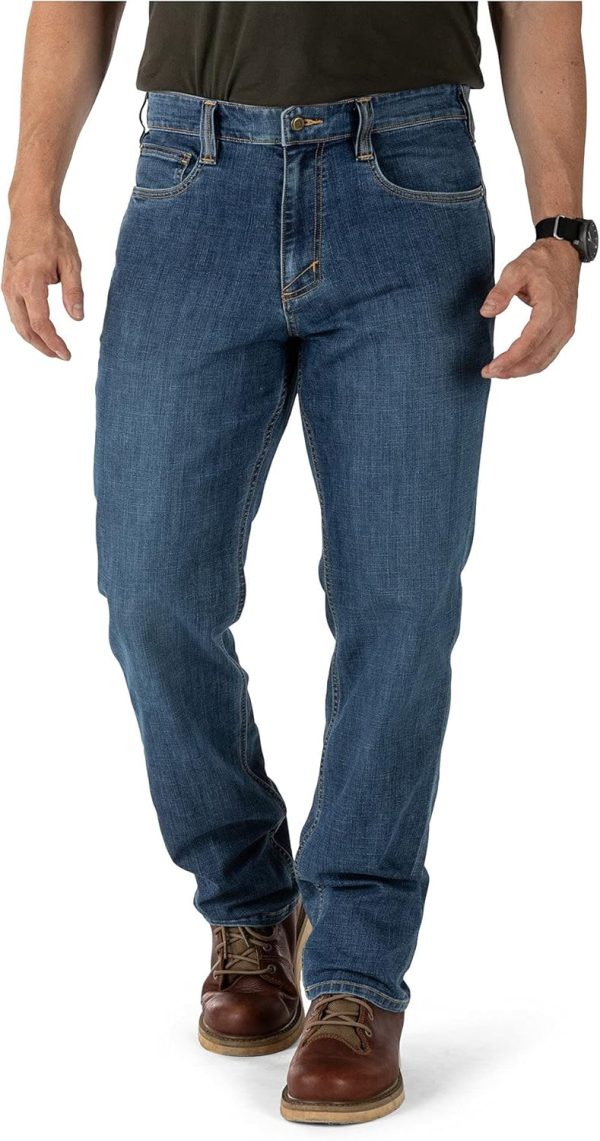 Men's  Straight Jeans Mechanical Stretch Fabric Classic Pockets Style 74477