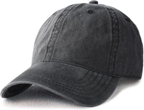 Unisex Vintage Cotton Washed Distressed Baseball Caps Unstructured Low Profile Adjustable Dad Hat
